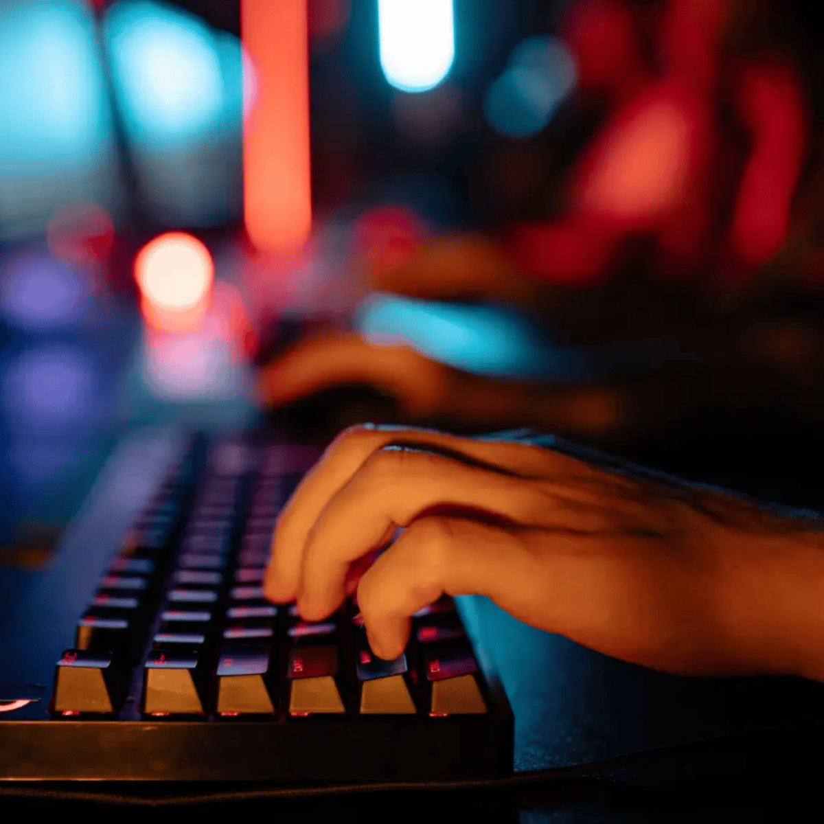 someone typing on a keyboard
