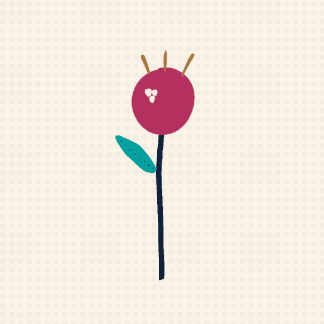 Hand drawn image of a berry growing on a single stalk