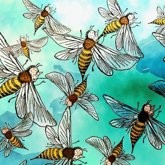 Image of bugs with wings