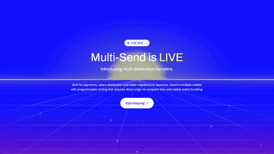 Multi-Send illustration: one allocation distributed to multiple destination wallets