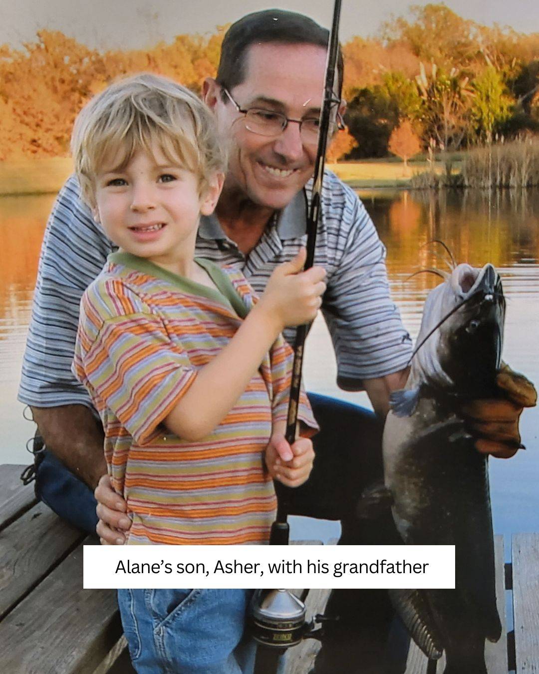 boy with grandfather fishing