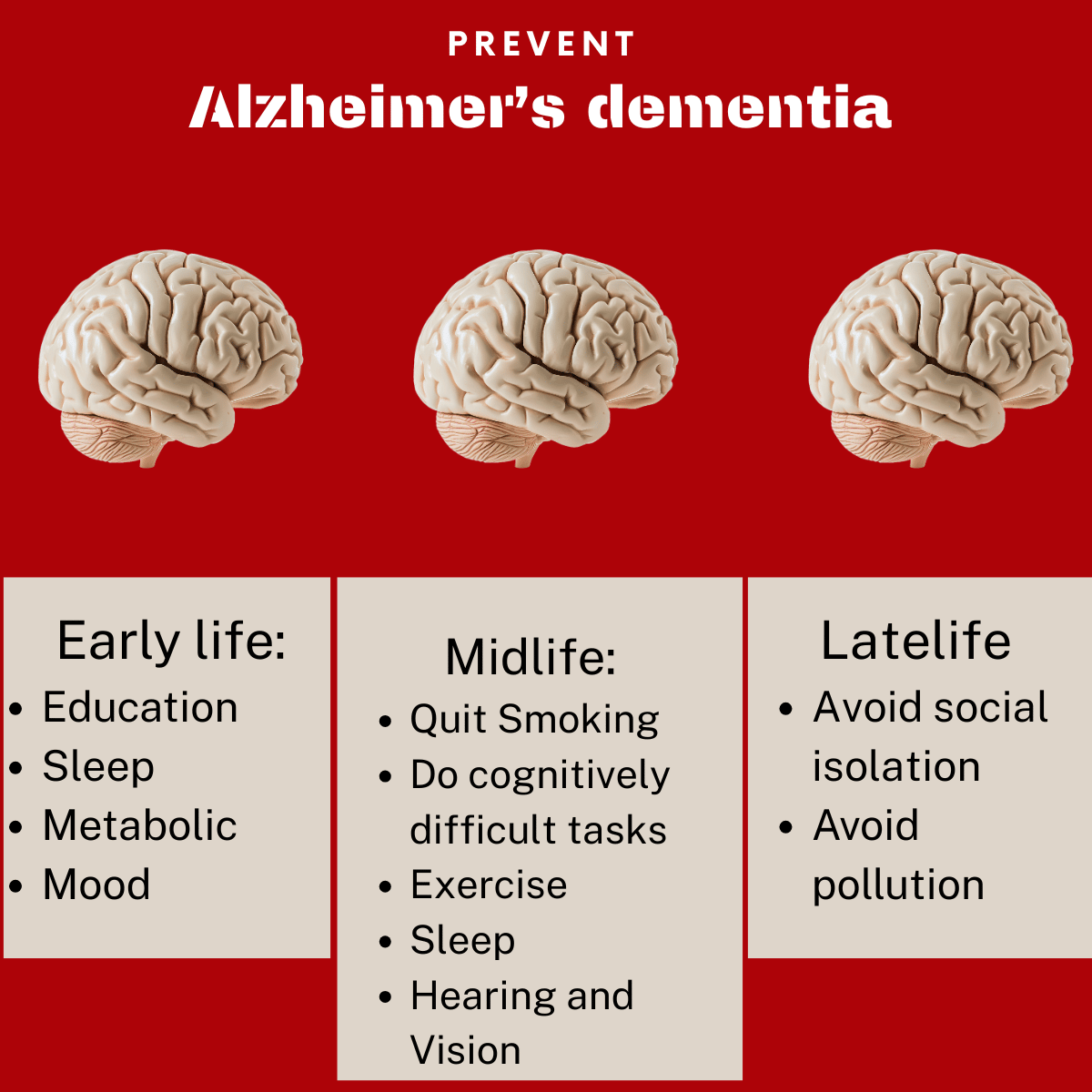 Can one prevent Alzheimer's Disease?