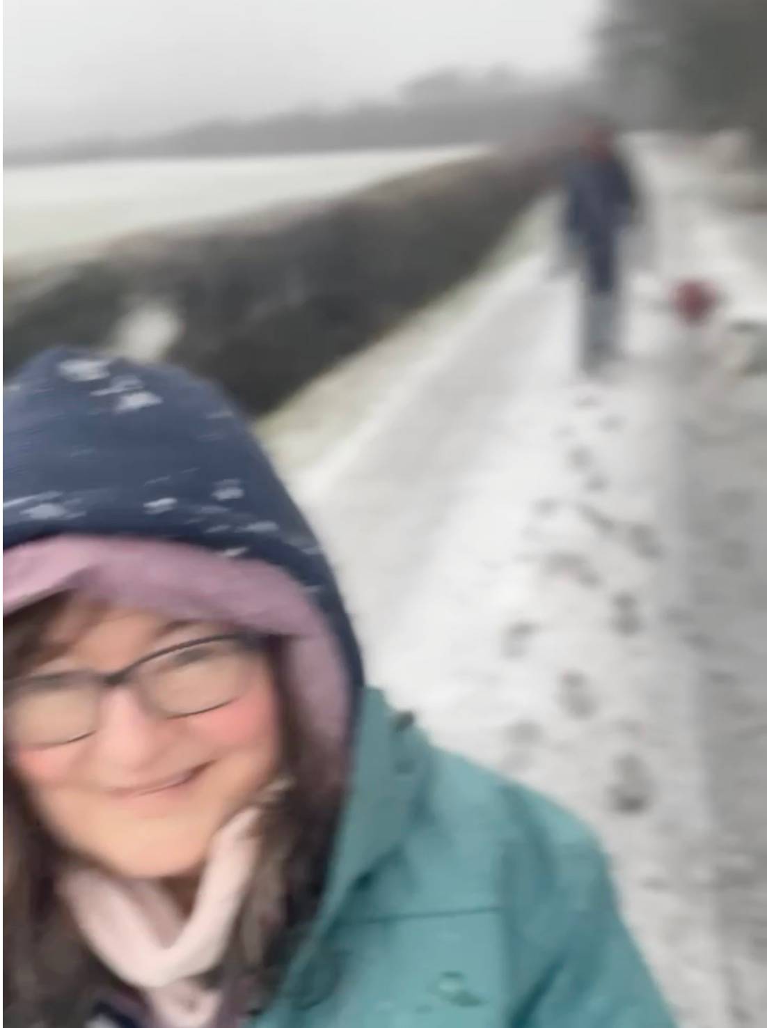 Cathy Fitzgerald, founder of Haumea Ecoversity in a snowy Irish landscape