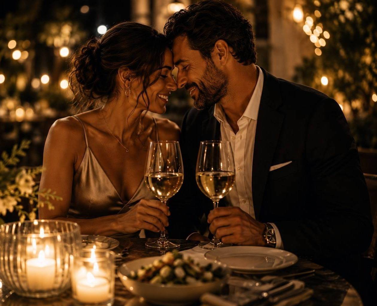 hunnydos-date-planning-couple-dining-with-white-wine