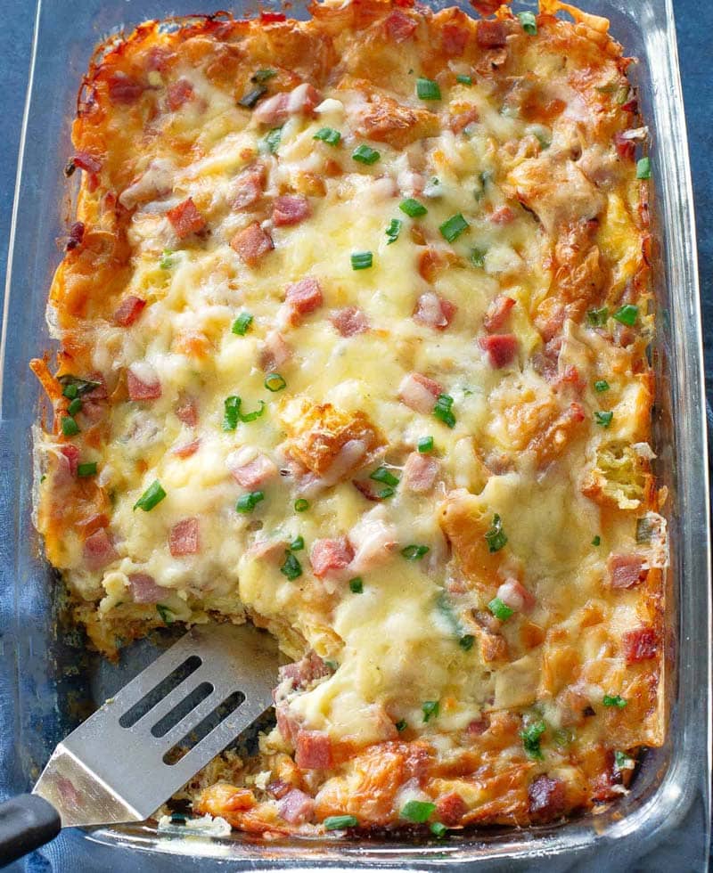 Ham and Swiss Croissant Casserole