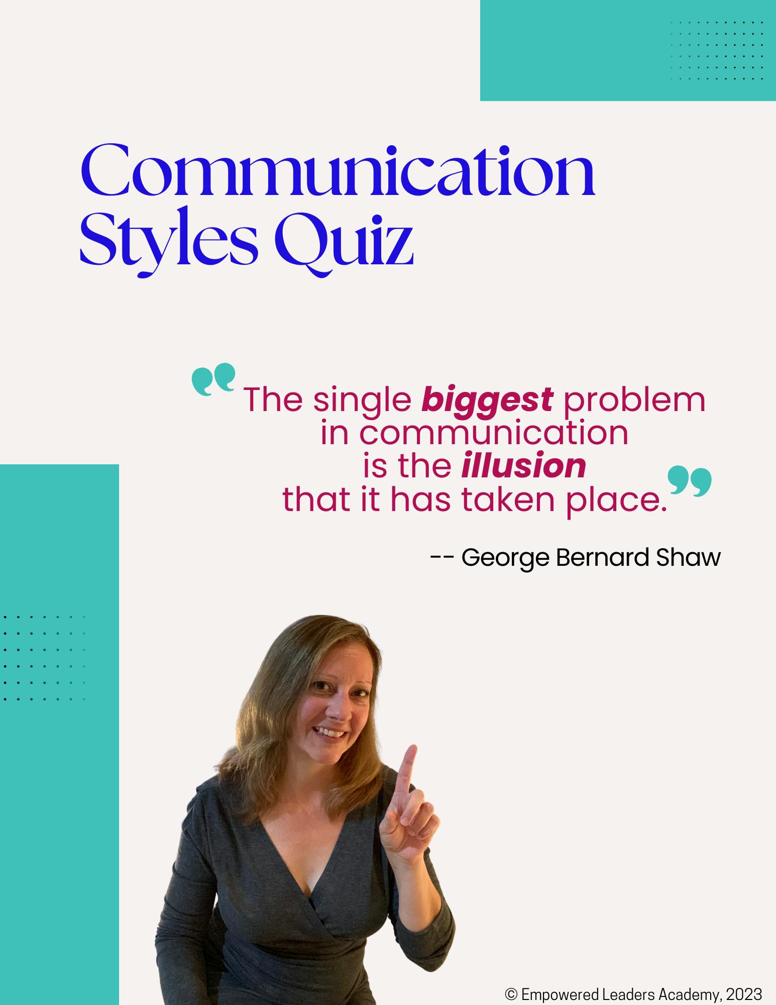 Page 1 of Stephanie's free "Communications Styles Quiz" PDF.