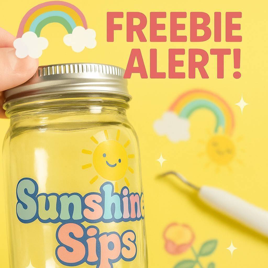 FREEBIE ALERT PROMO GRAPHIC SUNSHINE SVG MASON JAR