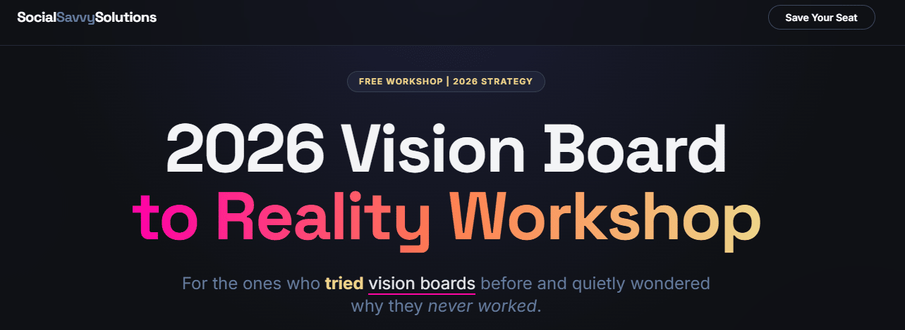 Vision Board Workshop Ad