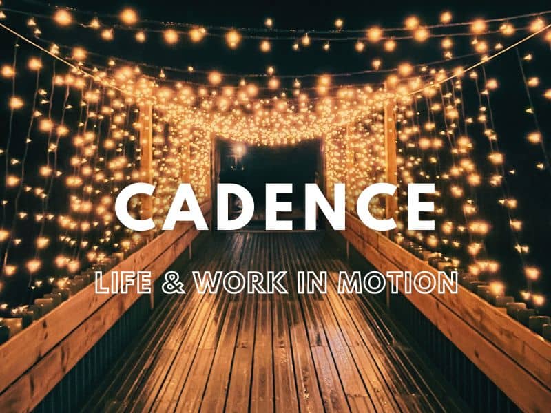 Cadence, Life & Work in Motion Newsletter Banner, Edition 92, Twinkly lights background image