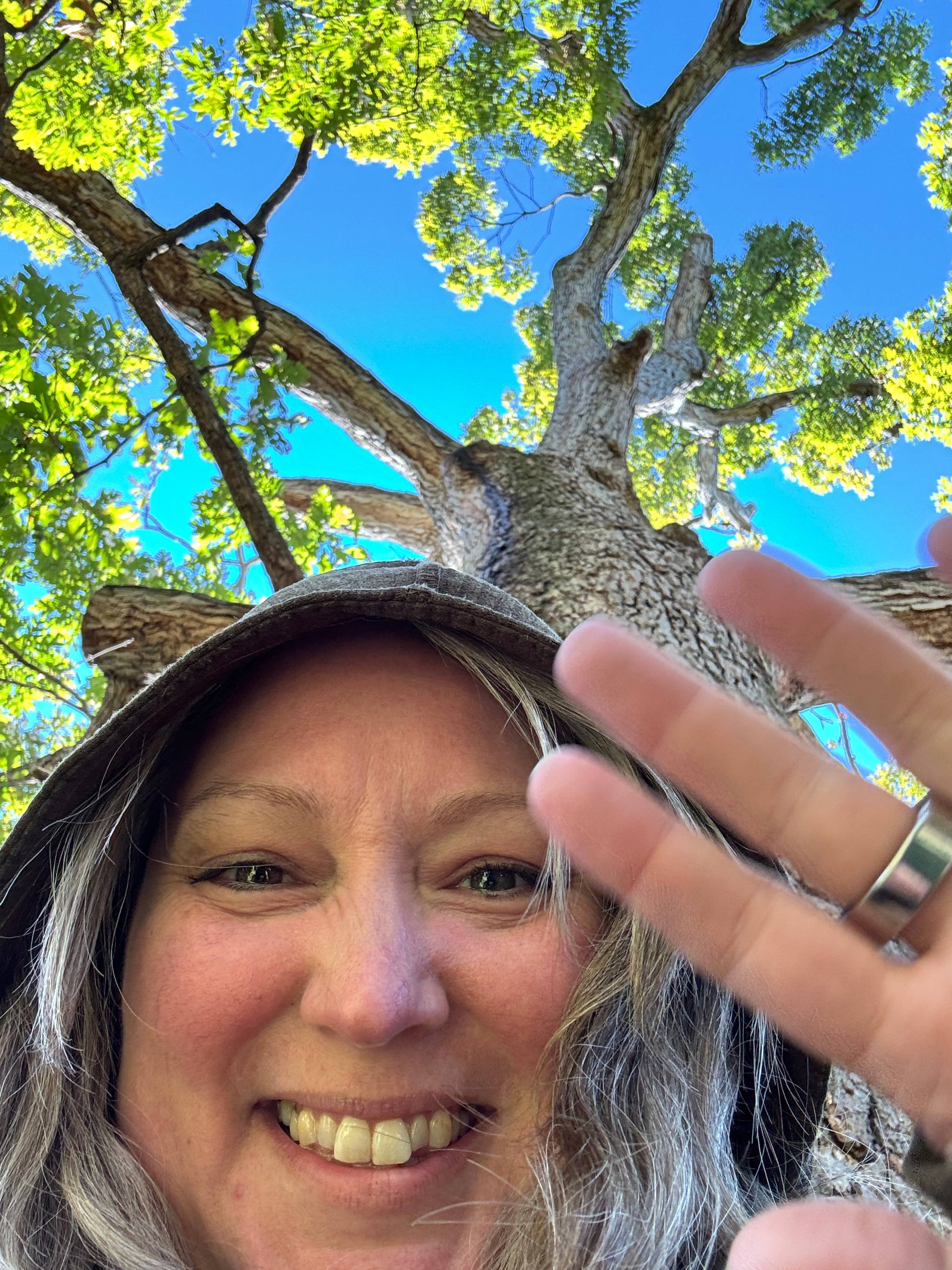 Jess in a cozy hoodie