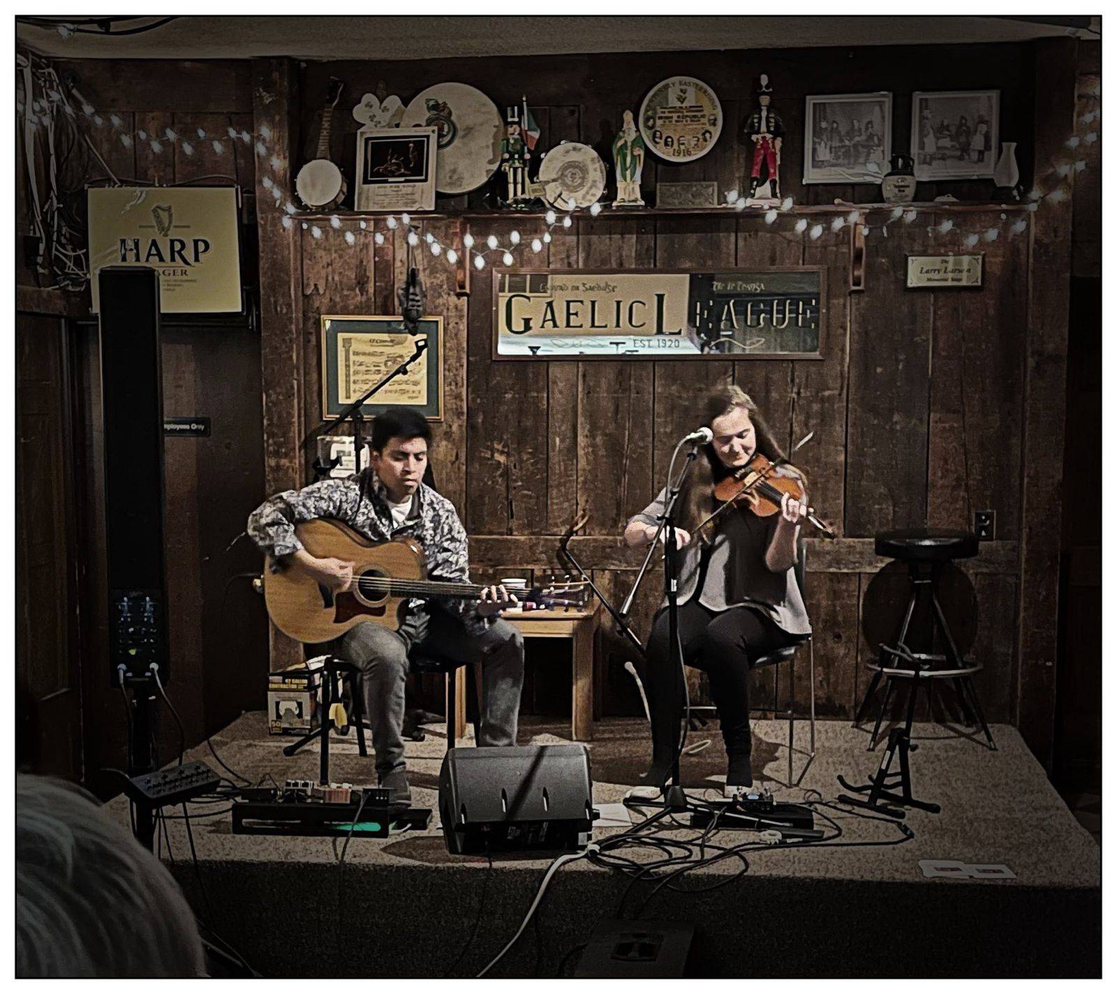 Sionainn Laoi onstage at the Gaelic League