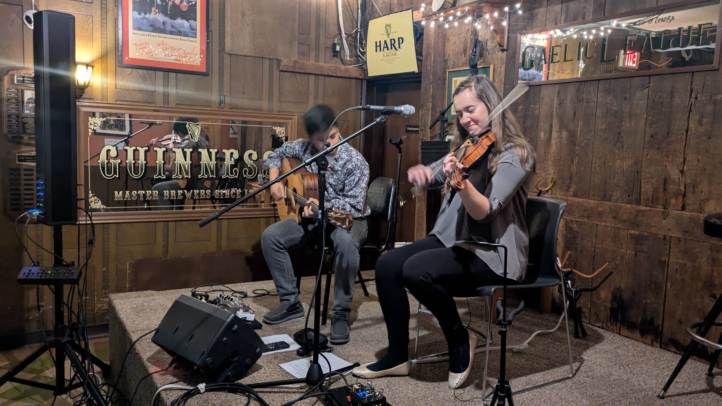 Sionainn Laoi onstage at the Gaelic League