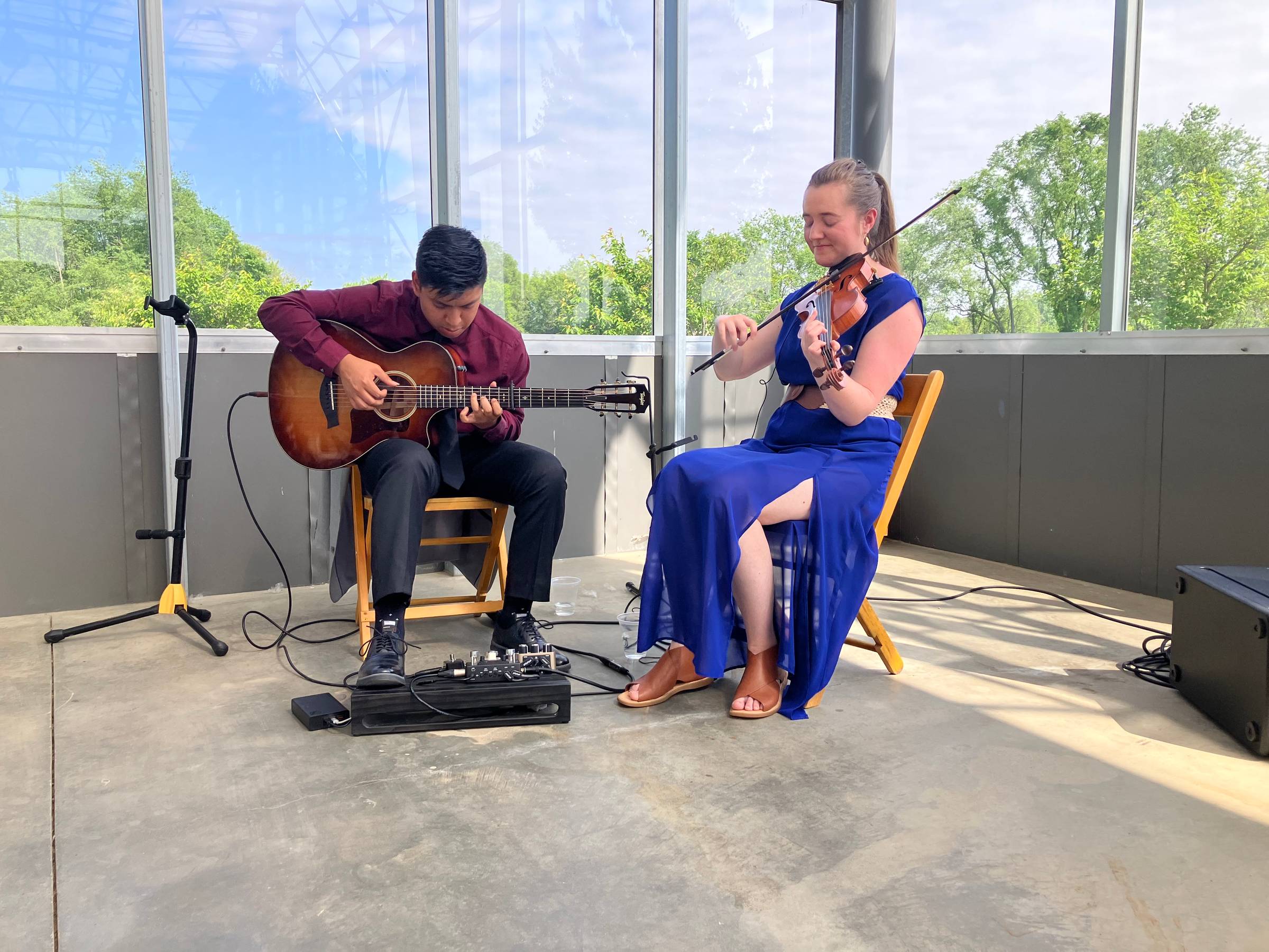 Bear Whitmer and Hannah Harris playing for a wedding