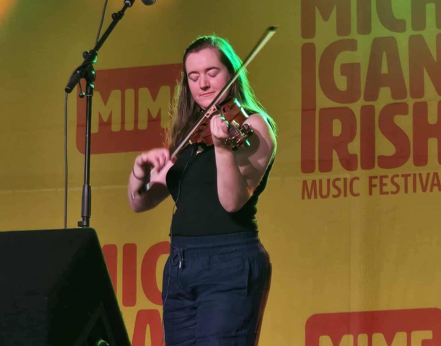 Hannah onstage at Michigan Irish Music Festival