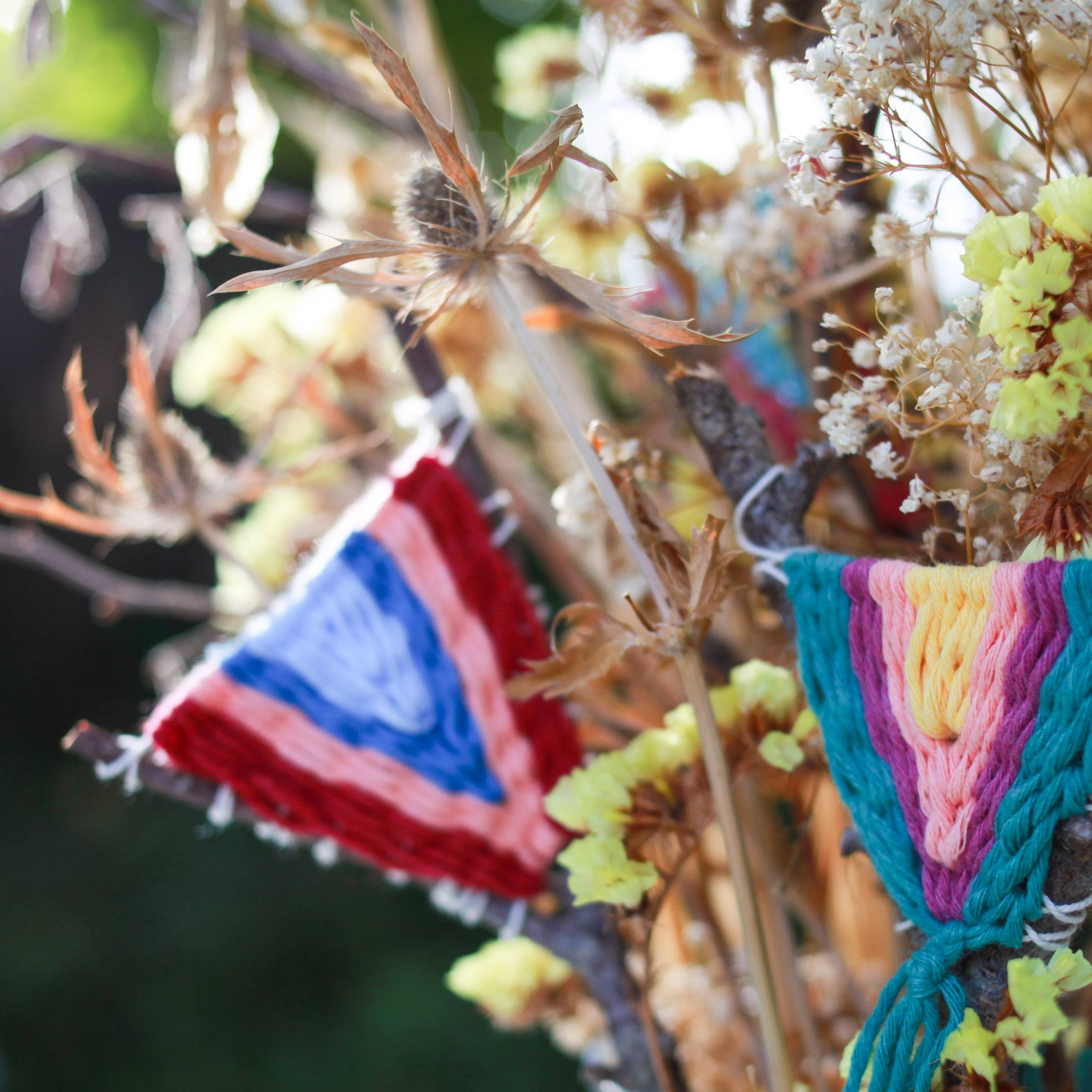 Mini woven branch weavings 