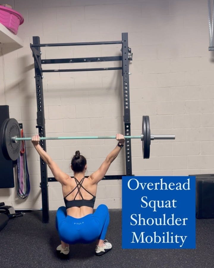 Overhead Squat Shoulder Mobility 🏋🏽‍♀️

Part of what makes the OHS so stinking challenging is the level of overhead shoulder mobility that it requires in addition to having the foundation to squat comfortably to full depth! 

I like to roll through 4-5 mobility exercises - particularly those with a PVC- before starting a barbell skill specific warm up. 

- Laying Ys - thinking about lifting from pinky side and trying to make the lift and lower simultaneous 

- 1/2 T + 1/2 Swimmer - with a focus on trying to keep palm up as long as possible before rotating at the top of the movement and maintaining palm up for the entirety of the lifted T 

- Segmented Superwoman to Behind Neck Pull - emphasizing each component of the movement where first pipe lifts then chest lifts then toes lift then the pull back occurs

- Good Morning + Bottom Up OHS + Behind the Neck Strict Press with PVC - focusing on finding a proud chest at the bottom of the squat and pushing up against the PVC the entire time 

#overheadsquat #shouldermobility #mobilitytraining