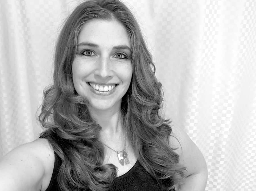 Black and white photo of Angela Tague
