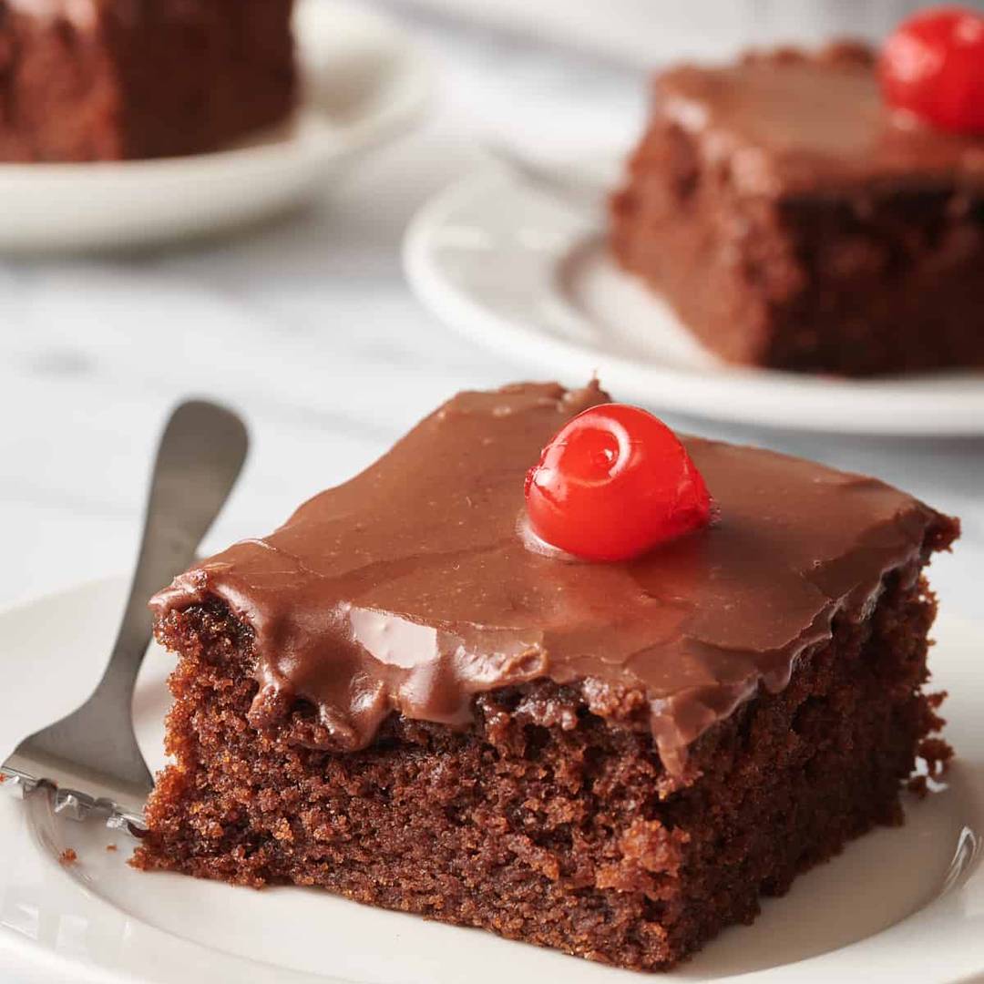 Dr. Pepper cake with a cherry on top. 