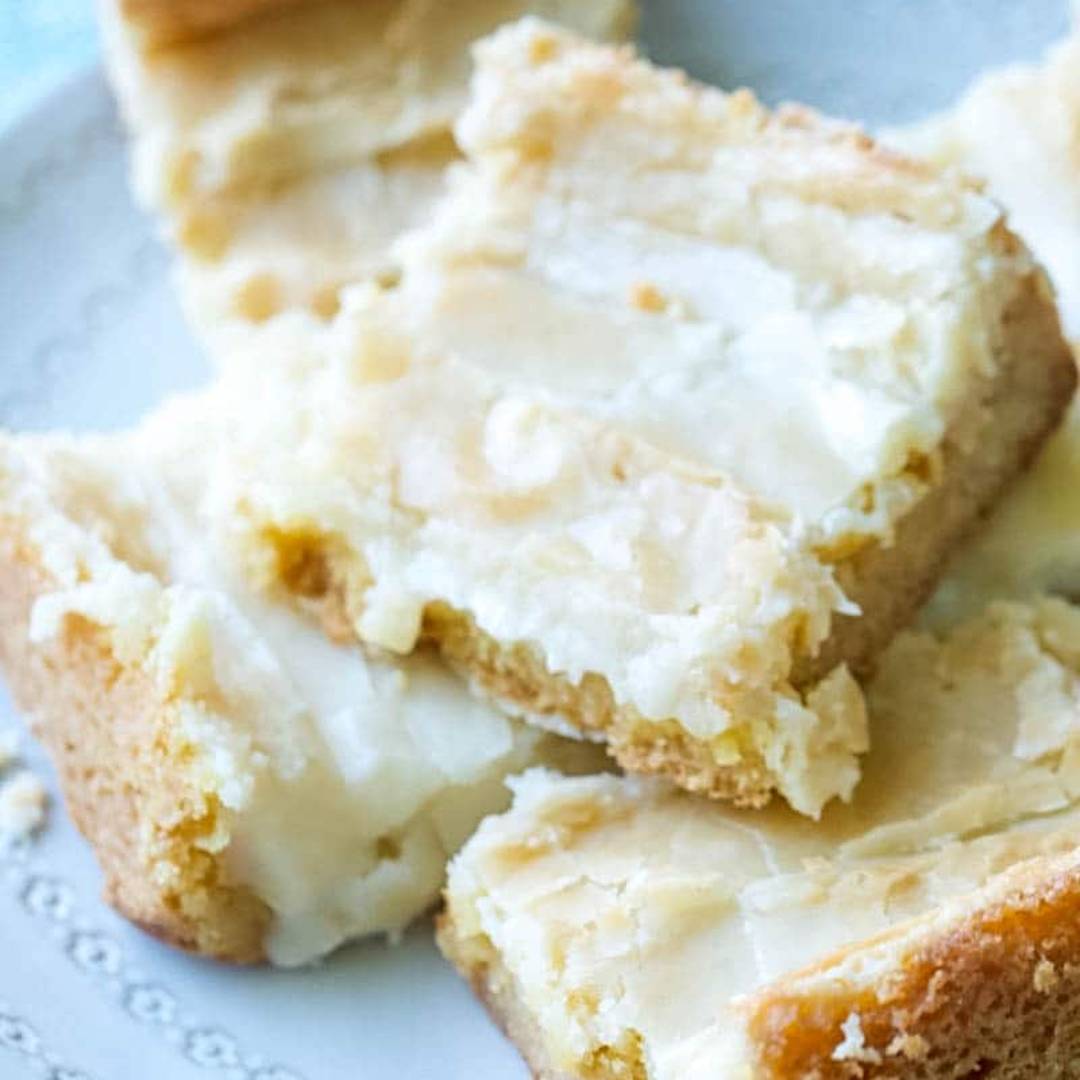 Oooey gooey butter cake made with cake mix. 