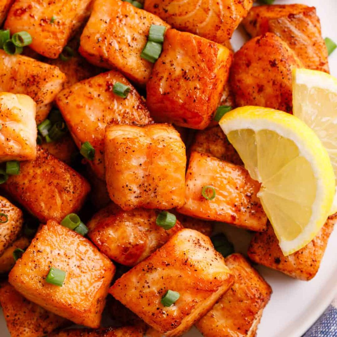 pan baked salmon bites