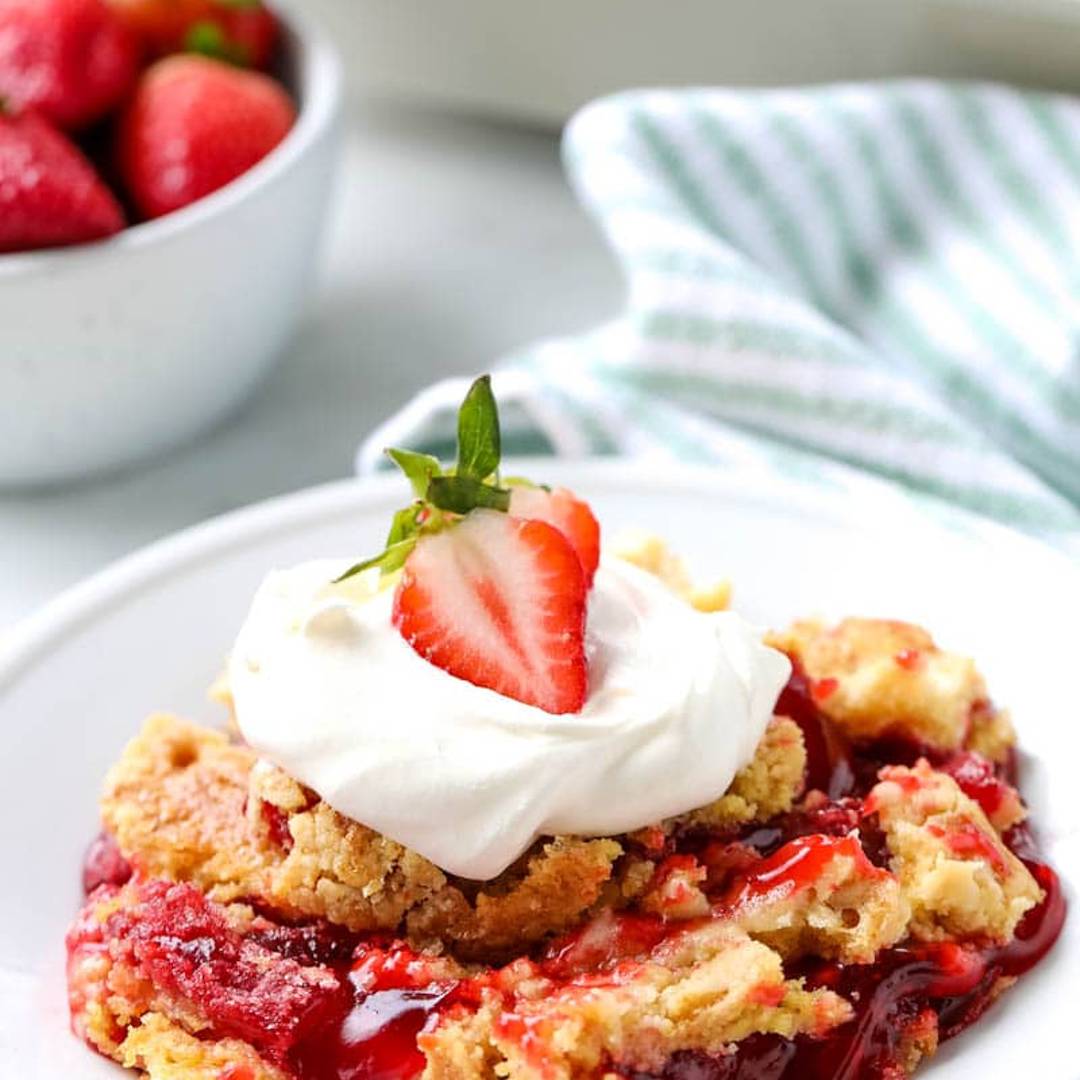 Strawberry dump cake. 