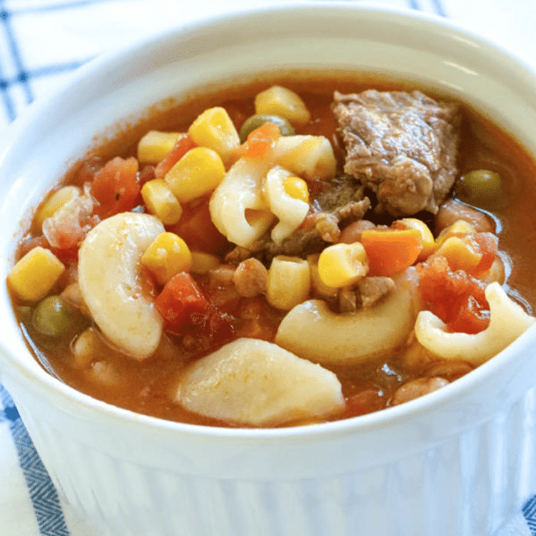 beef and vegetable soup. 