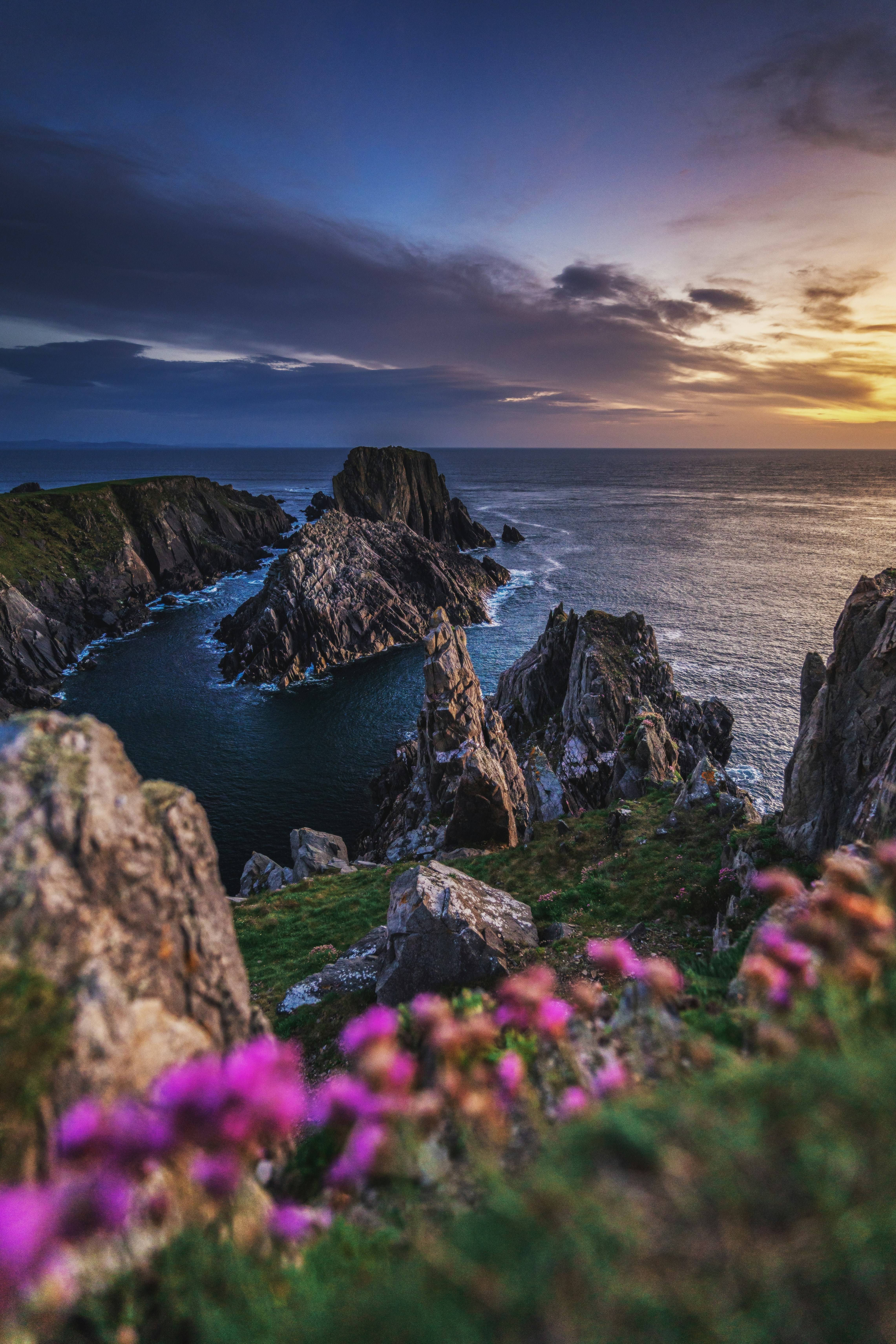 Beautiful rocky beach scene.