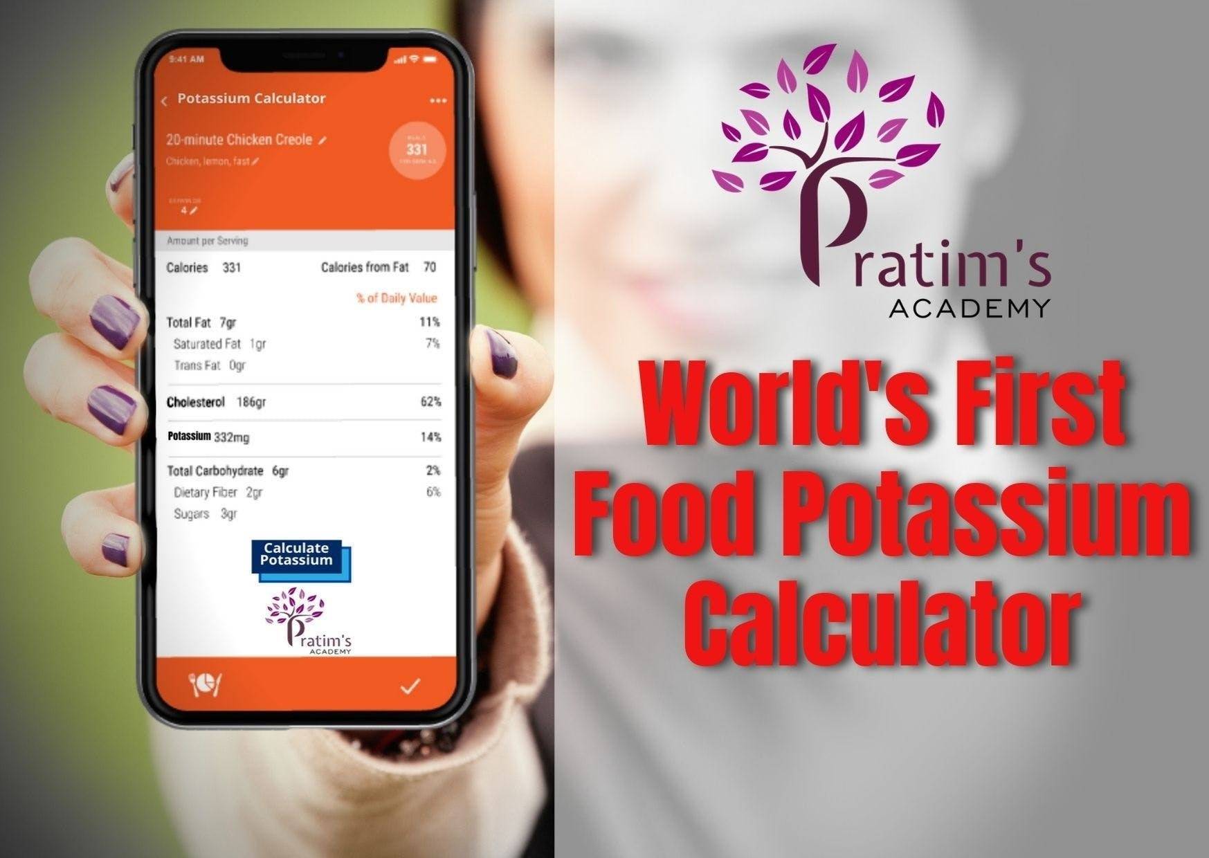 Get the link to use the Food potassium calculator