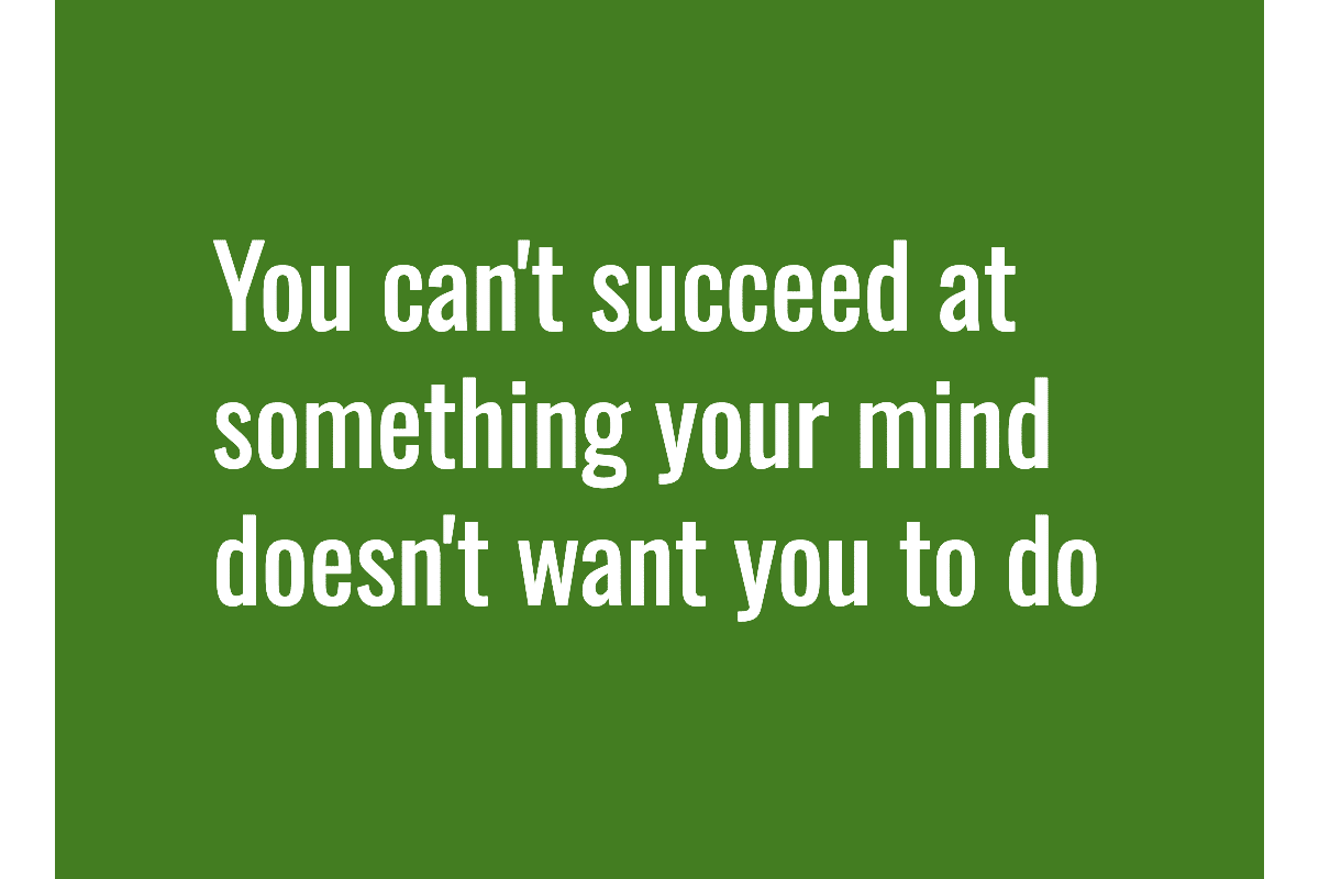 Text: You can't succeed at something your mind doesn't want you to do