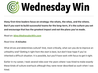 Preview of 11 June 2025, Wednesday Win weekly email newsletter