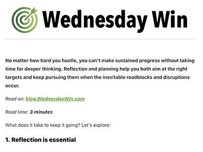 Preview of October 22, 2025 Wednesday Win weekly newsletter