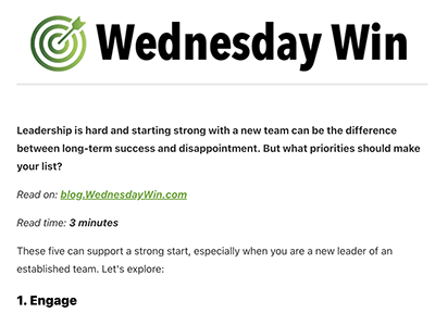 Preview of September 16, 2025, Wednesday Win weekly newsletter
