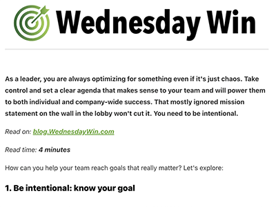 Preview of August 20, 2025, Wednesday Win weekly newsletter