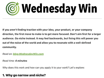 Preview of September 10, 2025, Wednesday Win newsletter