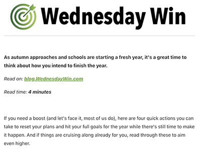 Preview of 13 August 2025, Wednesday Win weekly newsletter