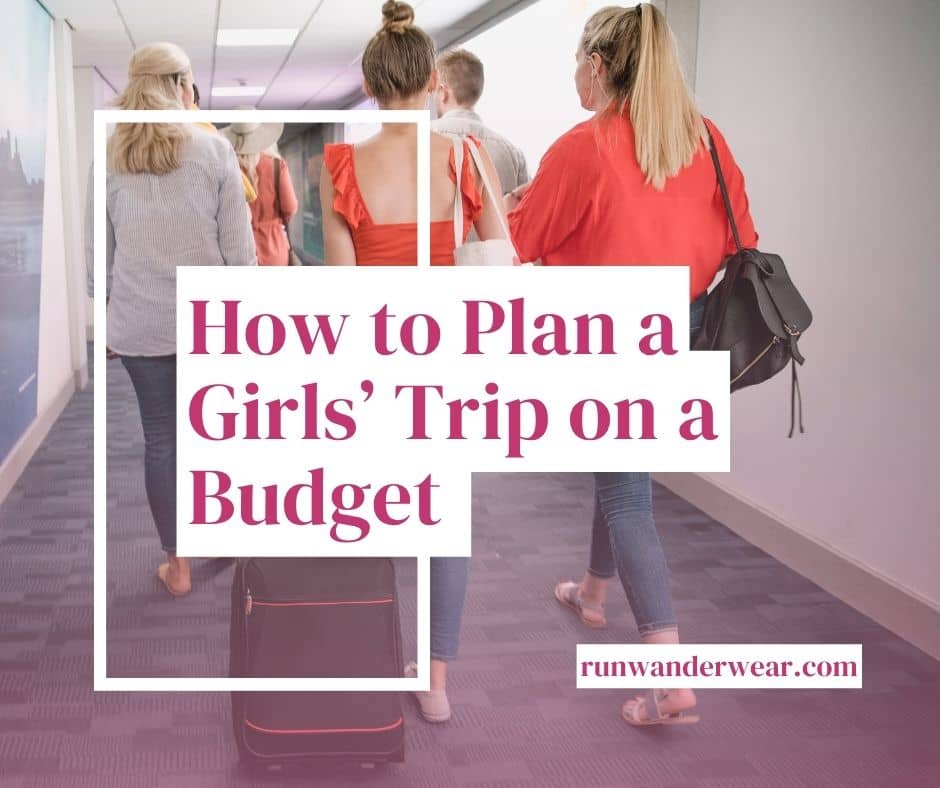 women walking through an airport on a girls trip