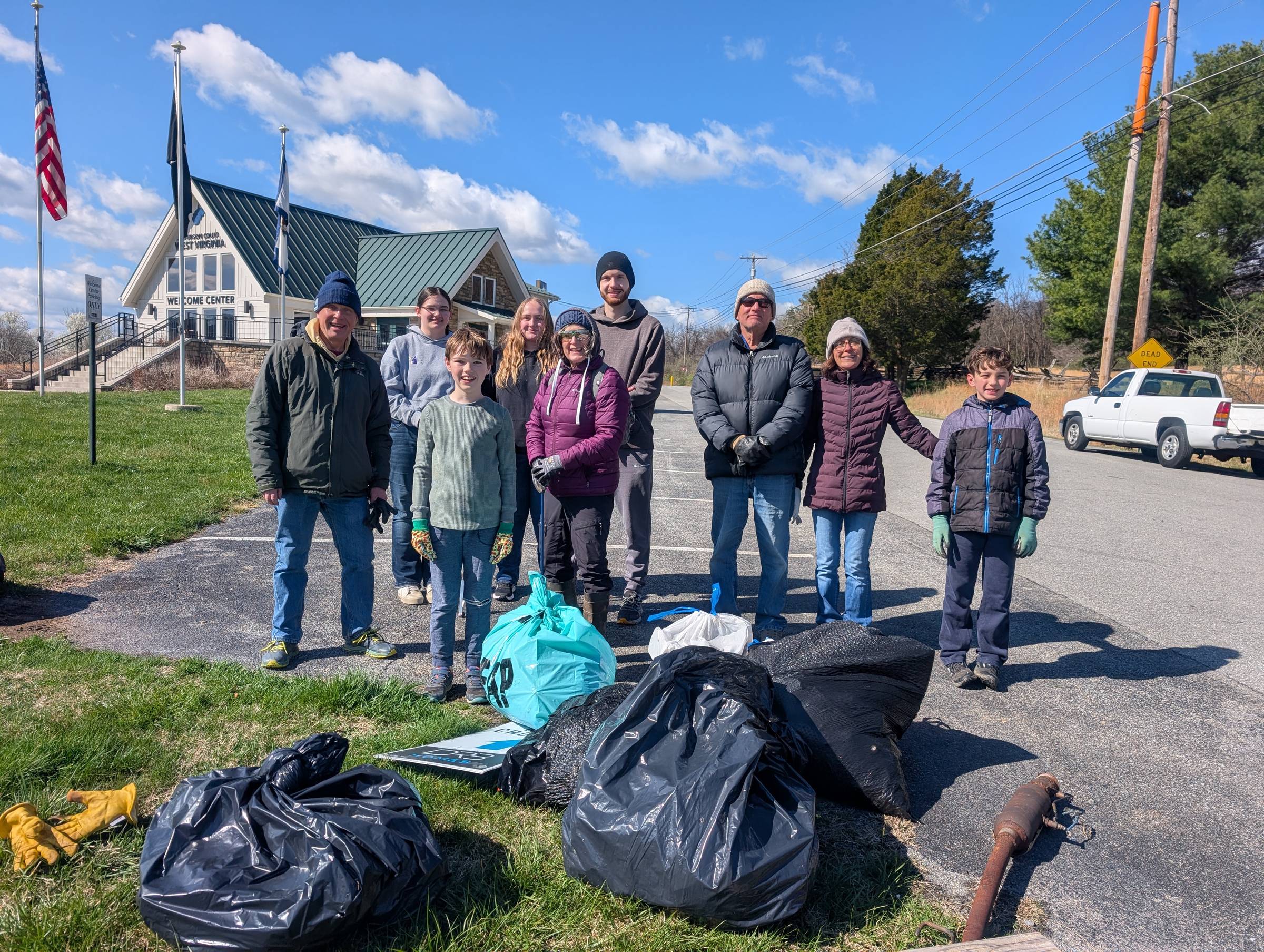 March 28 trash cleanup volunteers and trash collected