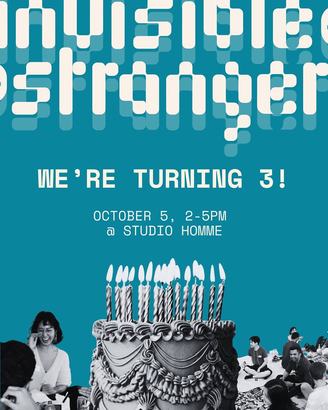 🎈You’re Invited! 🎈
Our birthday is coming up and we’re turning 3!! — We want to celebrate with YOU! Join us for a night of incredible seafood, music, and community as we mark this milestone and support a cause that’s all about bringing people together.

📅 Date: October 5th 2-5pm 📍 Location: Studio Homme
✨ What’s Happening:
* 3rd Anniversary Celebration 🎉
* All You Can Shuck After Party with the freshest oysters and seafood by Deported Seafood 🦪🦞
* Live entertainment, drinks & good vibes
* Fundraiser in support of Invisible Strangers, now a nonprofit dedicated to helping people make real connections and friendships 💙

Celebrate with us, indulge in endless seafood, and help support a community where no one feels like a stranger 👻

#ShuckAndSupport
#AllYouCanShuck
#FromStrangersToFriends
#InvisibleStrangersCommunity
#ThreeYearsTogether
#wewontalwaysbestrangers 
#toronto #torontoevents #invisiblestrangers