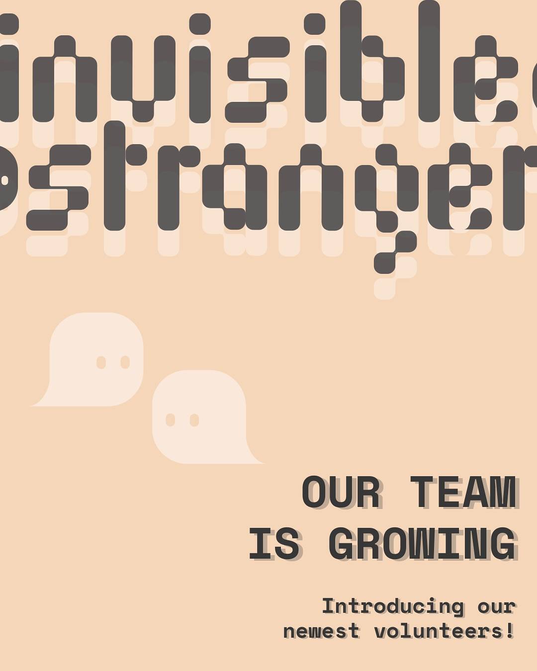 Haaaave you met our new volunteers? You may have met a few of them over the last few events! In case you haven’t, please give a warm welcome to the newest members of our team! 

Don’t forget to check out our upcoming Halloween event THIS Wednesday! Only a few tickets left so grab one while you can and come sing your ghoul away 👻 🎃 

⏰ 7pm- 10pm
📍 333 Bloor Street West
🎟️ $10 tickets, link in bio 

#torontoevents #toronto #invisiblestrangers #wewontalwaysbestrangers #invisiblestrangersanniversary#halloweenkaraoke #halloweeneventstoronto