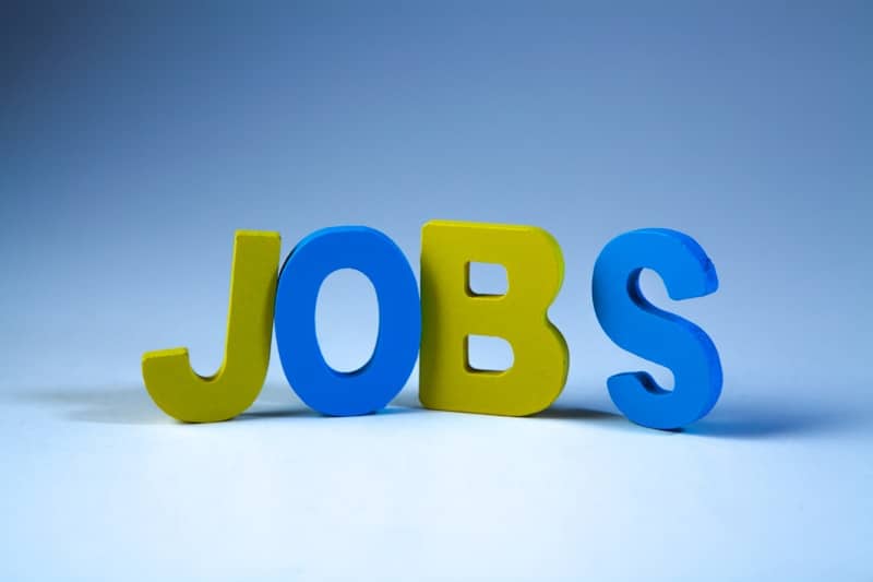 The word jobs in colorful block letters