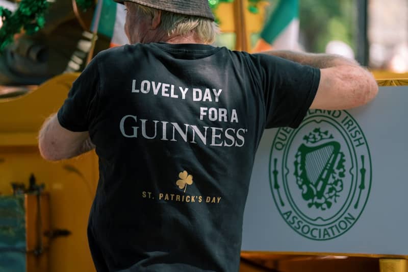 Man in a st. patrick's day t-shirt