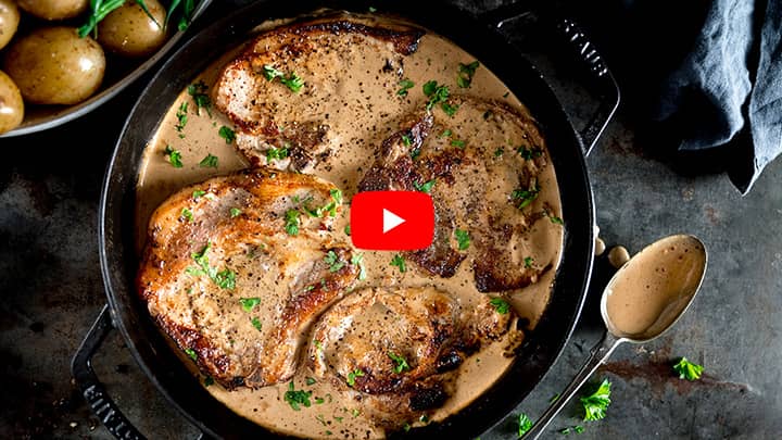 Pork Chops with Creamy Mustard Sauce Recipe Video
