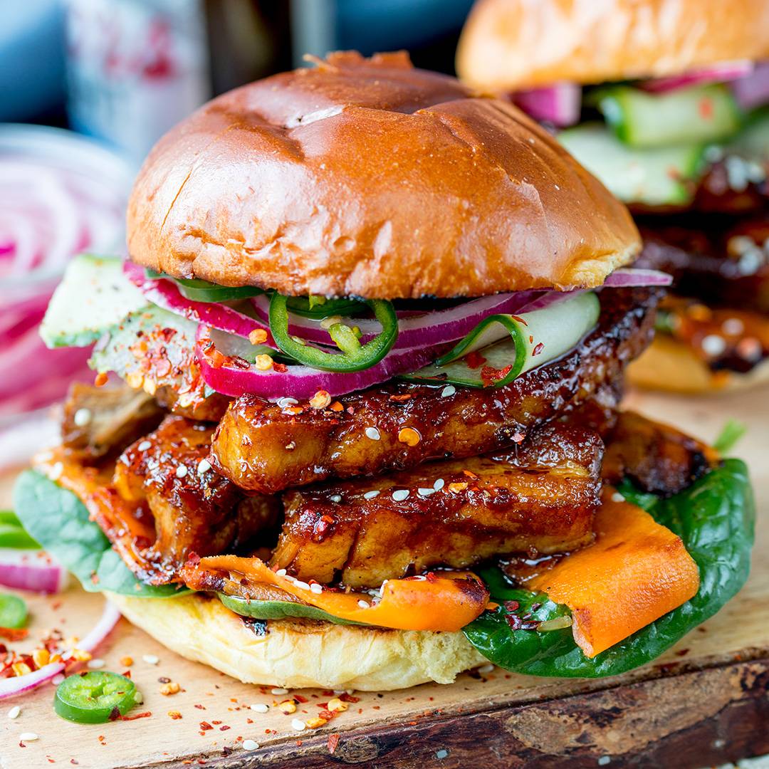 Sticky Pork Belly Burger Recipe