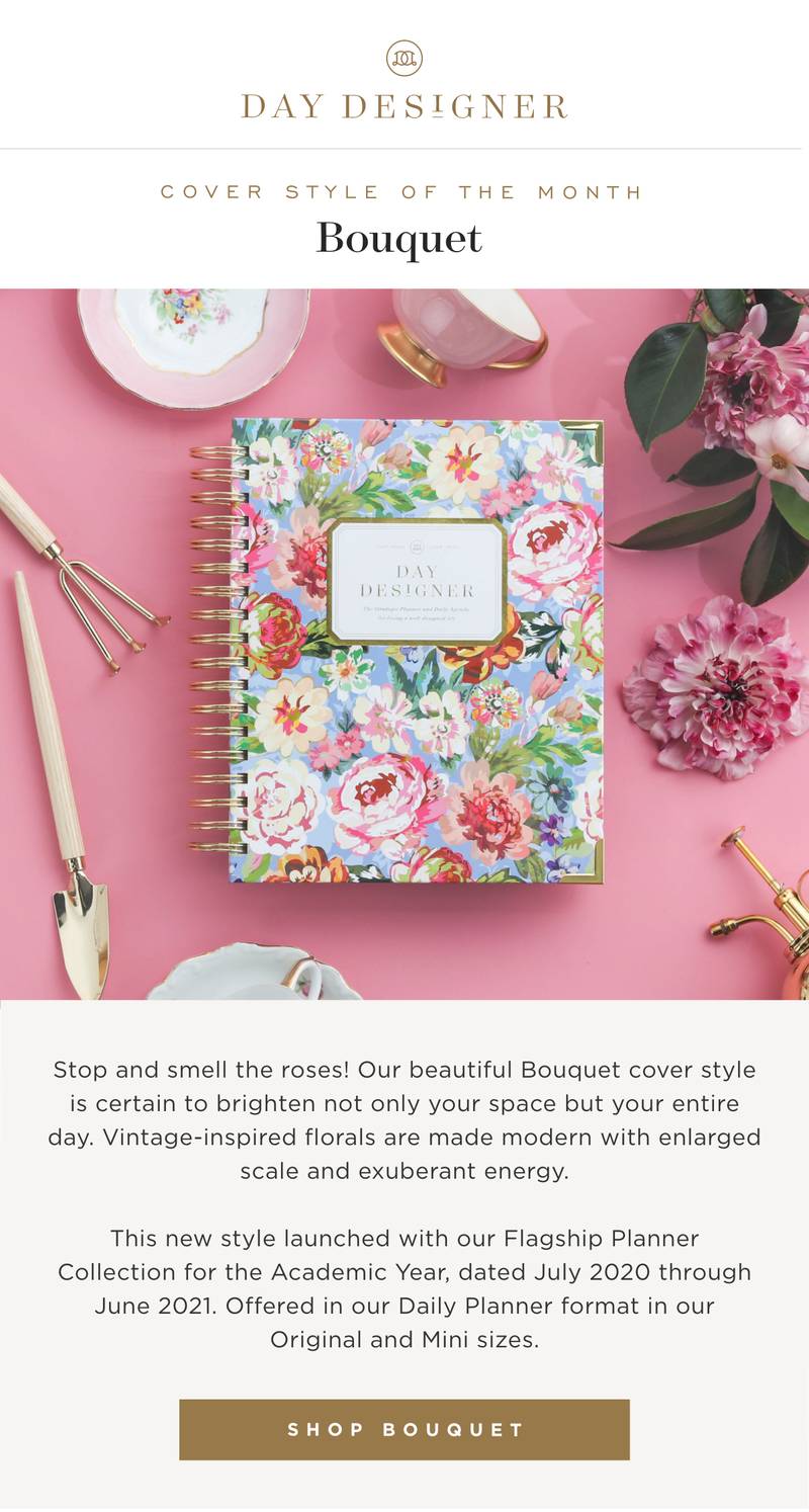 Stop and smell the roses! Our beautiful Bouquet cover style is certain to brighten not only your space but your entire day.
