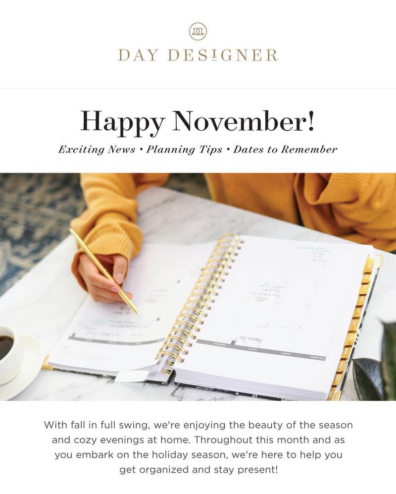 Throughout this month and as you embark on the holiday season, we''re here to help you get organized and stay present!