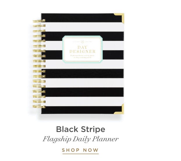 Flagship Daily Planner in Black Stripe.