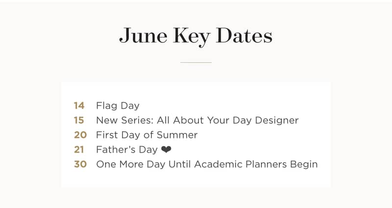 June Key Dates.