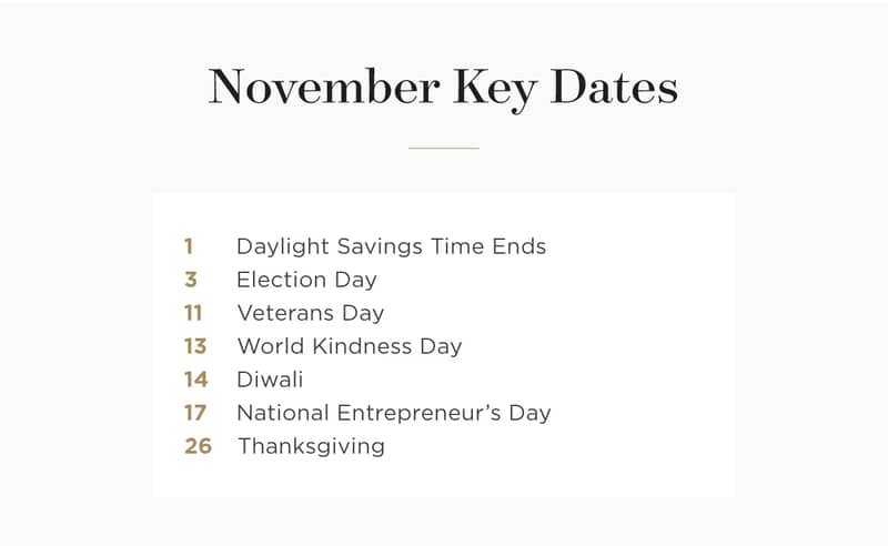 November Key Dates.