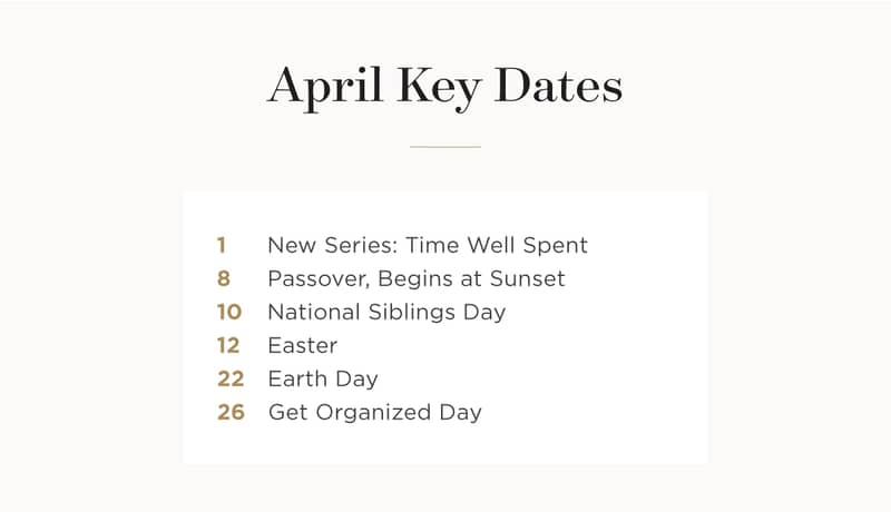 April key dates.