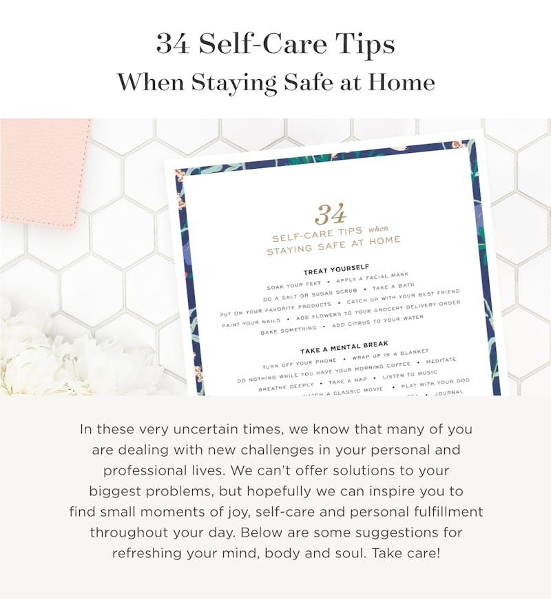 34 Self-Care Tips When Staying Safe at Home